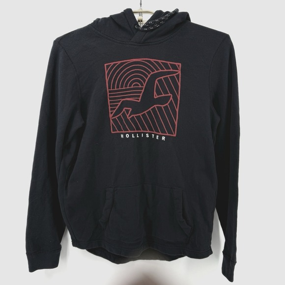 Hollister California Size M Black Pullover Sweatshirt Hoodie Graphic Print - Picture 2 of 7